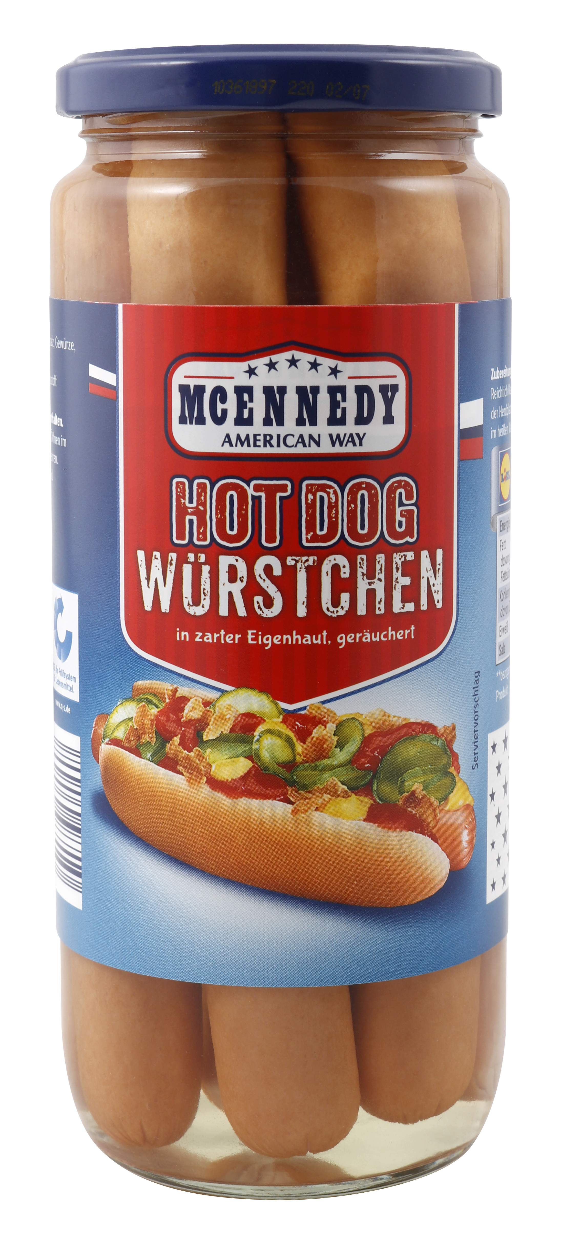 McEnnedy (Lidl) · Hot Dog Würstchen (300 Gramm) zur Mühlen Gruppe  Markenvertriebs GmbH Wurst aus Schweinefleisch Lebensmittel / Getränke /  Tabakwaren Fleisch / Wurst / Geflügel Wurstwaren · mynetfair