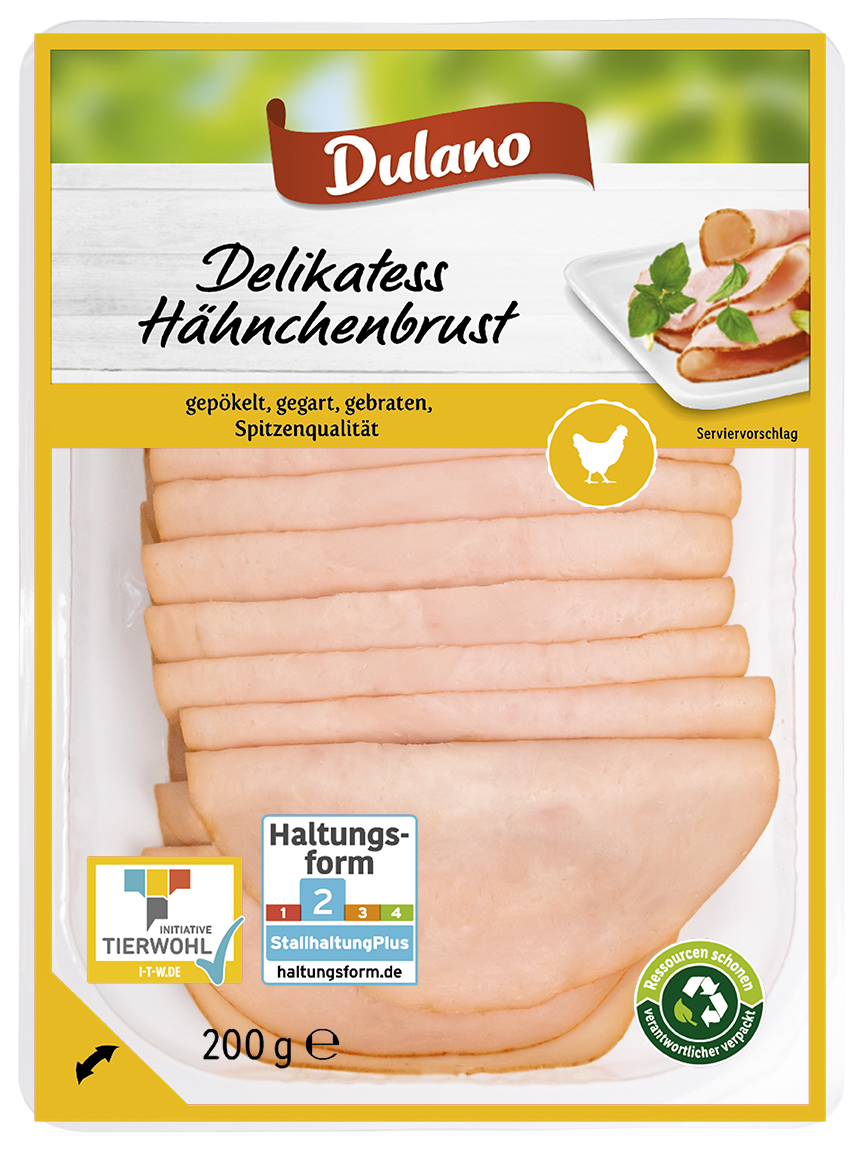 Dulano (Lidl) · Hauchdünnschnitt - Meat/Poultry/Sausages GmbH (200 Sausages Hähnchenbrust Food Prepared/Processed Beverage · Prepared/Processed mynetfair / 200g, Sutter Sausages / grams) Meat/Poultry - Chicken Tobacco