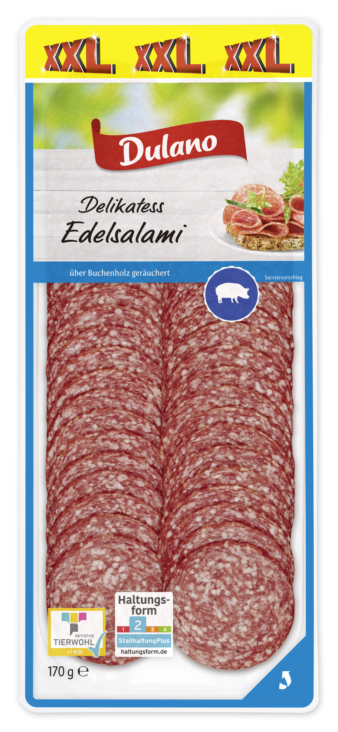 Dulano (Lidl) · Delikatess Edelsalami (150 Gramm) Westfälische  Fleischwarenfabrik Stockmeyer GmbH Wurst aus Schweinefleisch Lebensmittel /  Getränke / Tabakwaren Fleisch / Wurst / Geflügel Wurstwaren · mynetfair